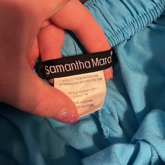 Samantha Mara medium teal scrub pants - Picture 2 of 3